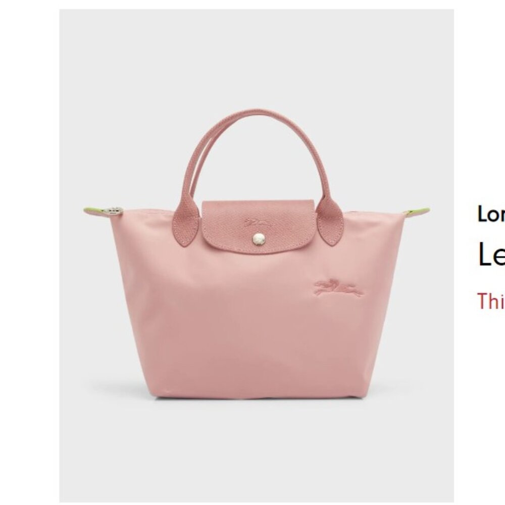Longchamp Le Pliage small top handle petal pink